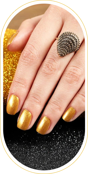 Light yellow golden manicure nails